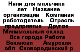 Няни для мальчика 3 лет › Название организации ­ Компания-работодатель › Отрасль предприятия ­ Другое › Минимальный оклад ­ 1 - Все города Работа » Вакансии   . Амурская обл.,Сковородинский р-н